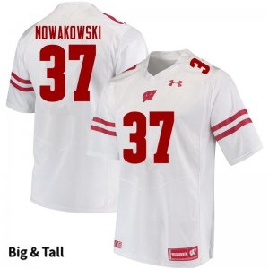 Men's Wisconsin Badgers NCAA #37 Riley Nowakowski White Authentic Under Armour Big & Tall Stitched College Football Jersey ST31R33YP